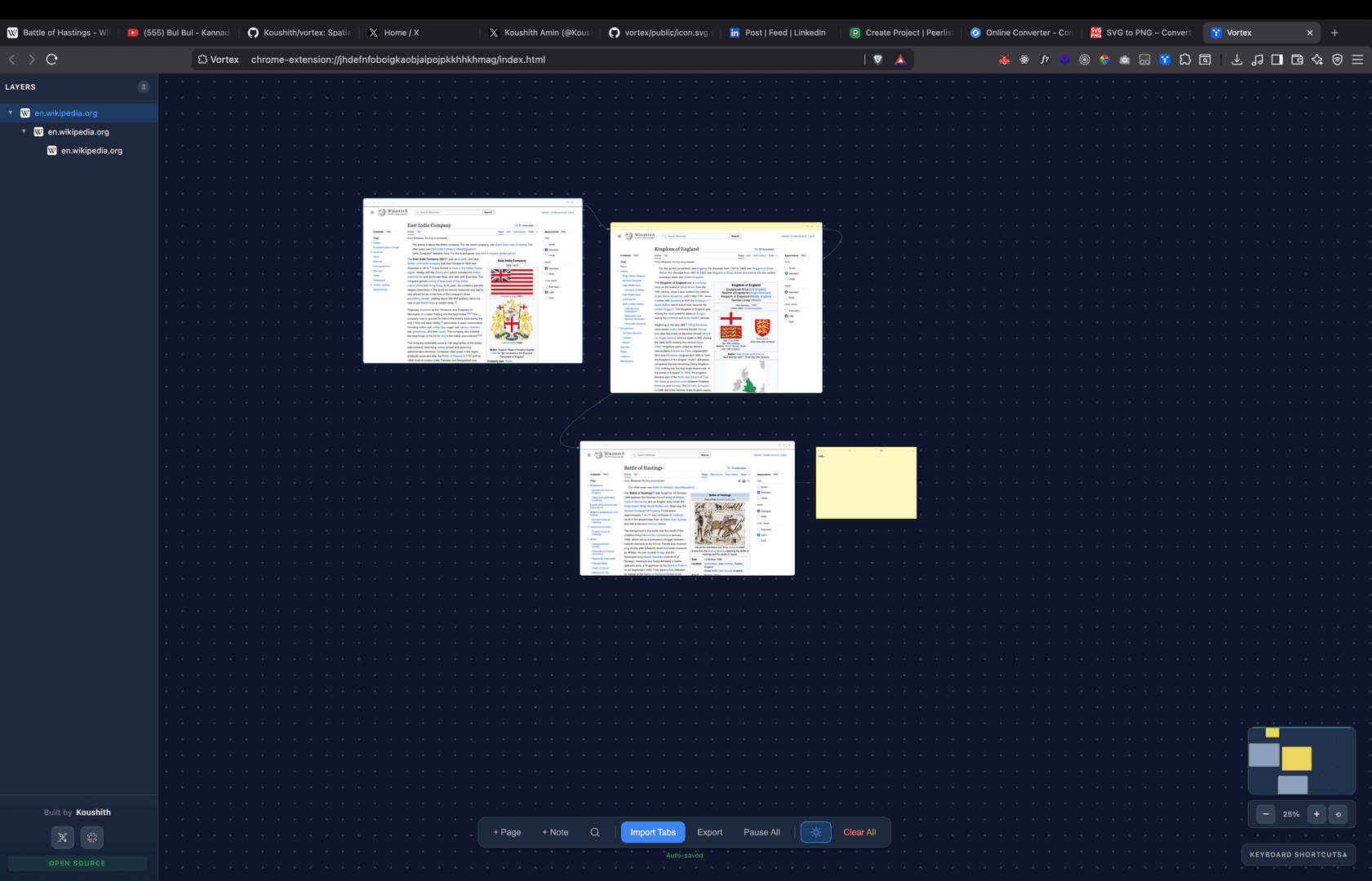 Built Vortex, a spatial browser canvas
