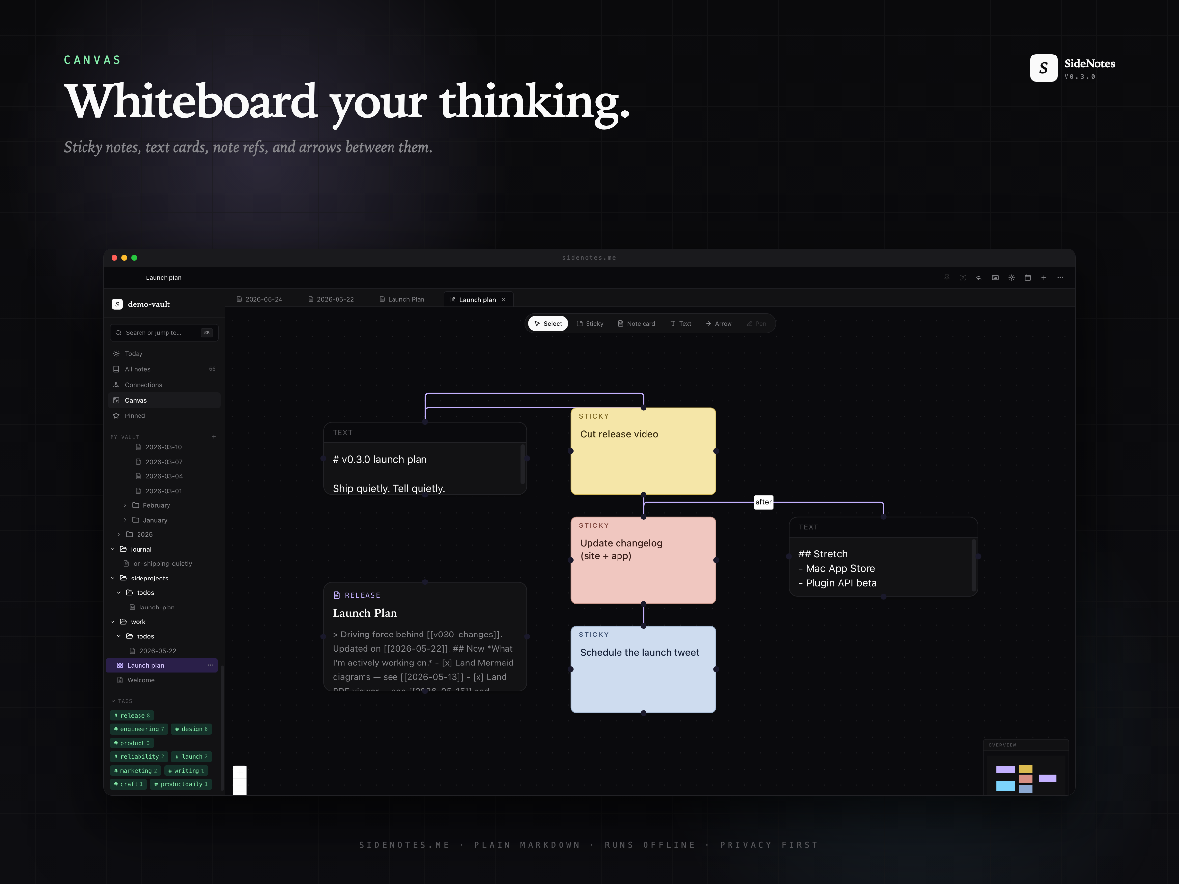 Launched SideNotes, a local-first second brain